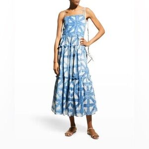 Cara Cara Blue and White Pleated Sundress
